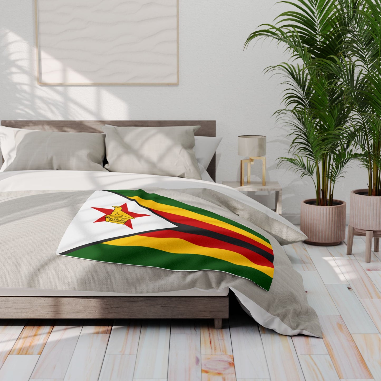 Colorful Zimbabwean Flag Arctic Fleece Blanket -