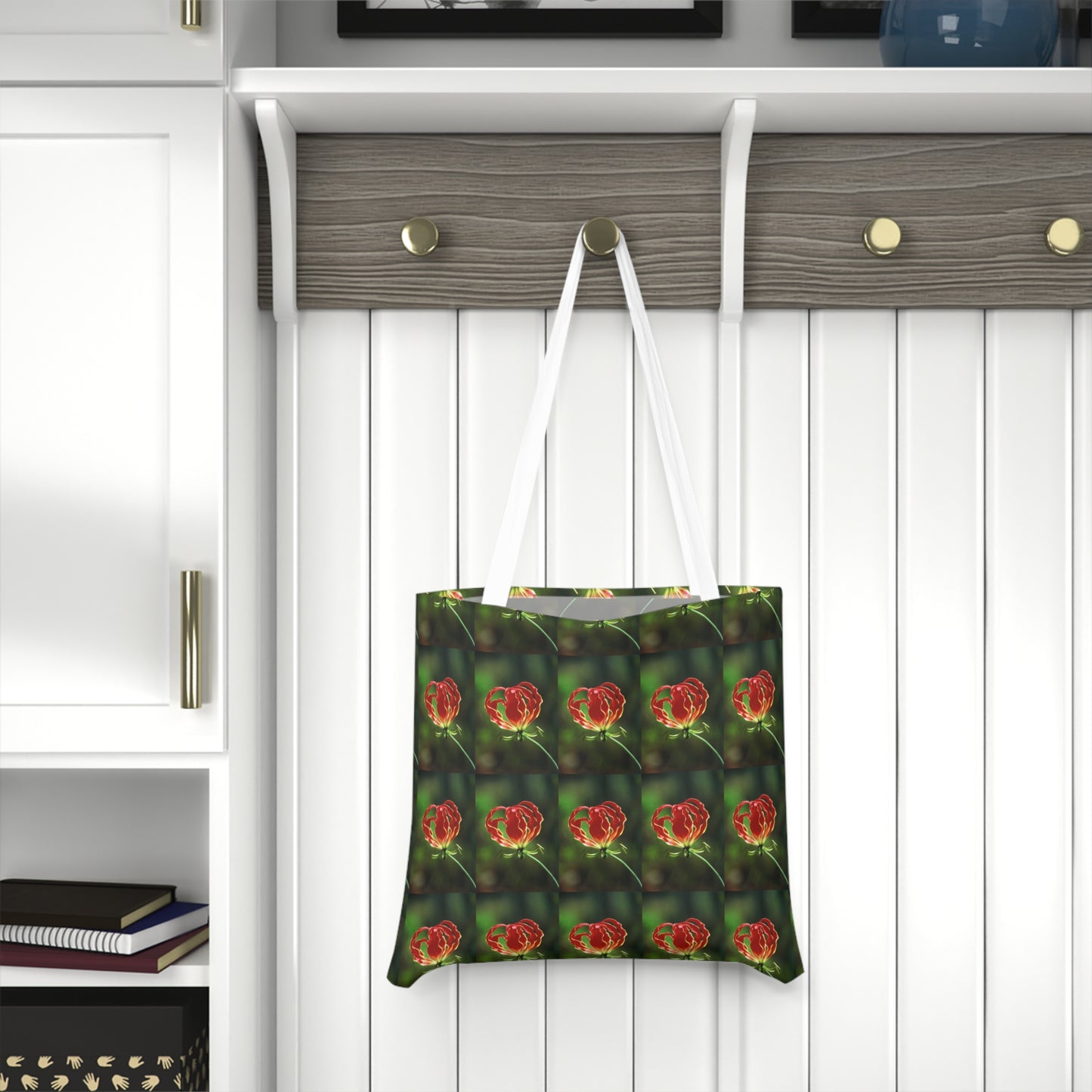 Flame Lilly Shoulder Tote Bag -