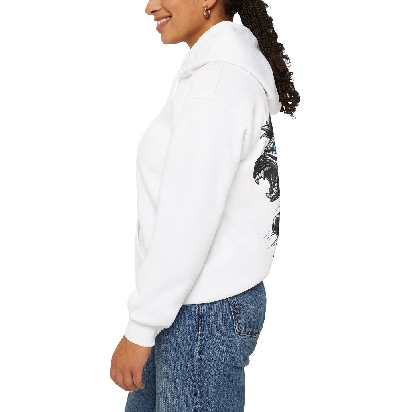 Bold Artistic Hooded Sweatshirt, Graphic Hoodie, Unisex Sweatshirt for Casual Wear, Unique Gift for Animal Lovers, Streetwear Fashion