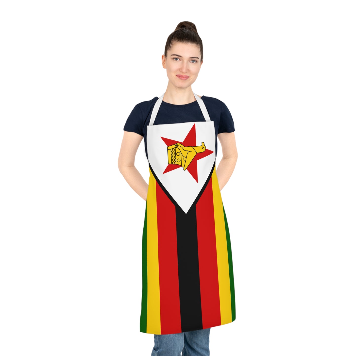 Colorful Zimbabwe Flag Adult Apron, Cooking Gift, BBQ Apron, Chef Apron, Kitchenwear, Customized Apron, Unique Gift Idea